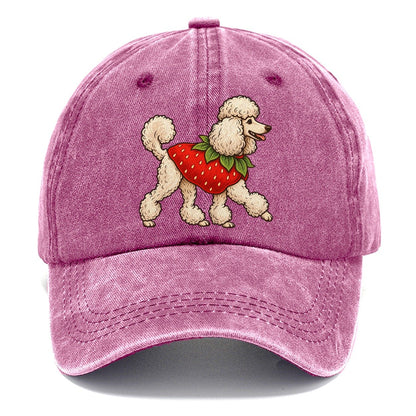 One Standard Poodle In Halloween Costume Strawberry Costume With A Green Leafy Collar Halloween Dog Parade Classic Cap – Dusty Rose