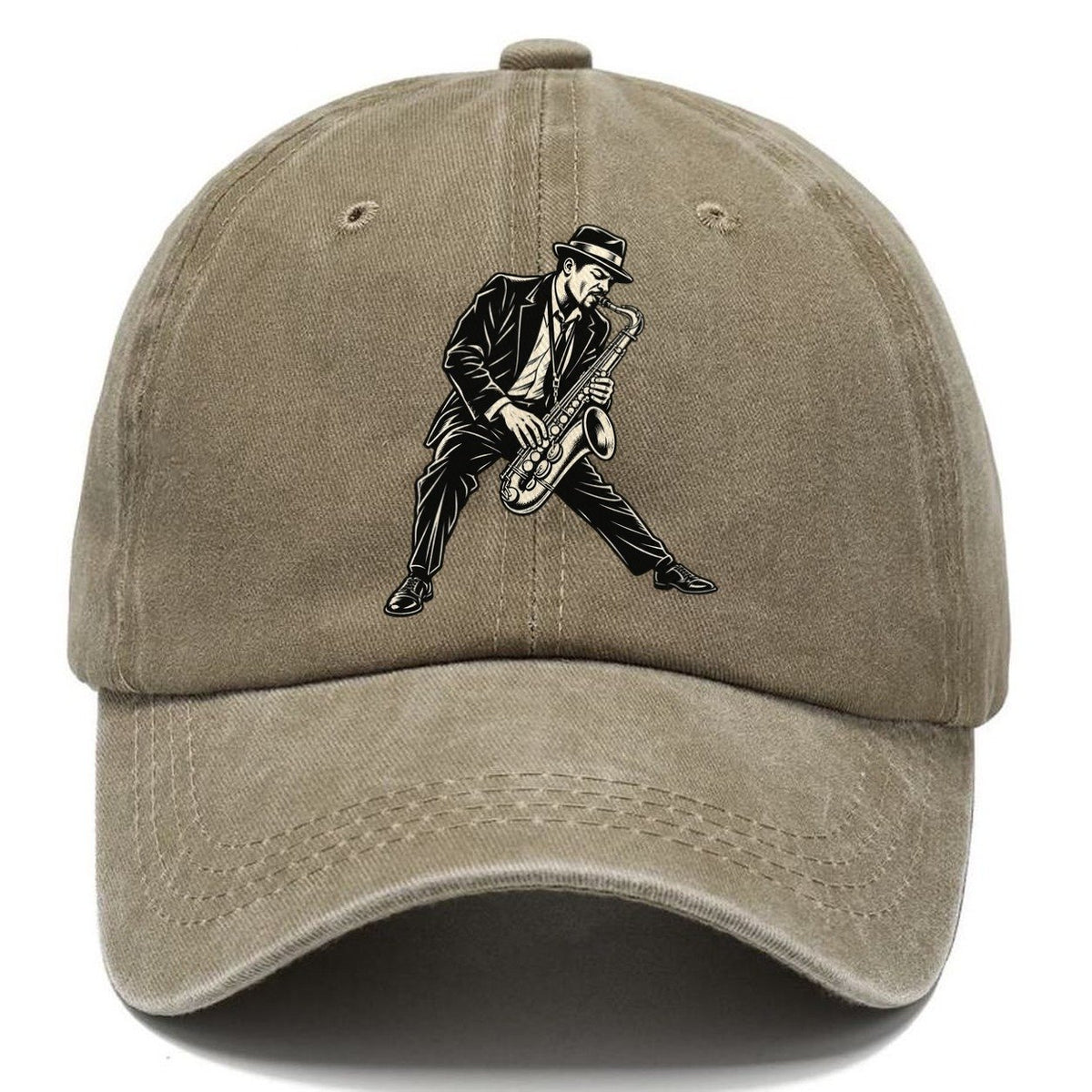 Saxophonist Forward Lean Global Music Ink Figures Classic Cap – Warm Sand