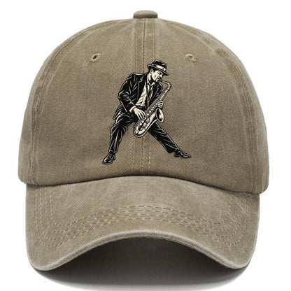 Saxophonist Forward Lean Global Music Ink Figures Classic Cap – Warm Sand