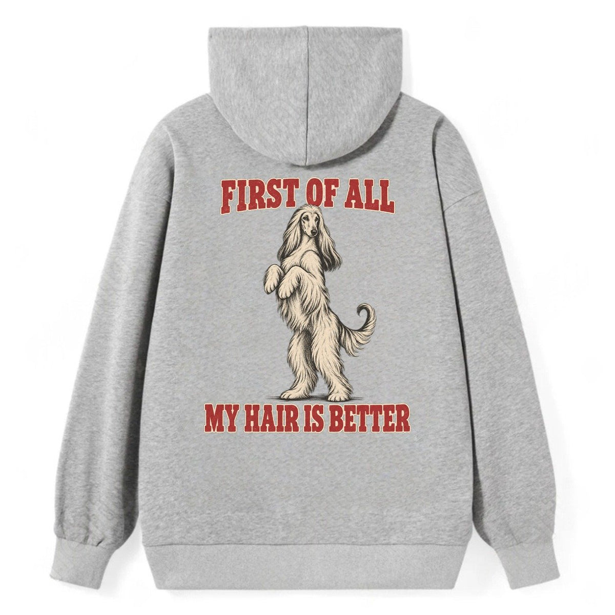 Afghan Hound Dog Declarations Classic Pullover Hoodie – Grey