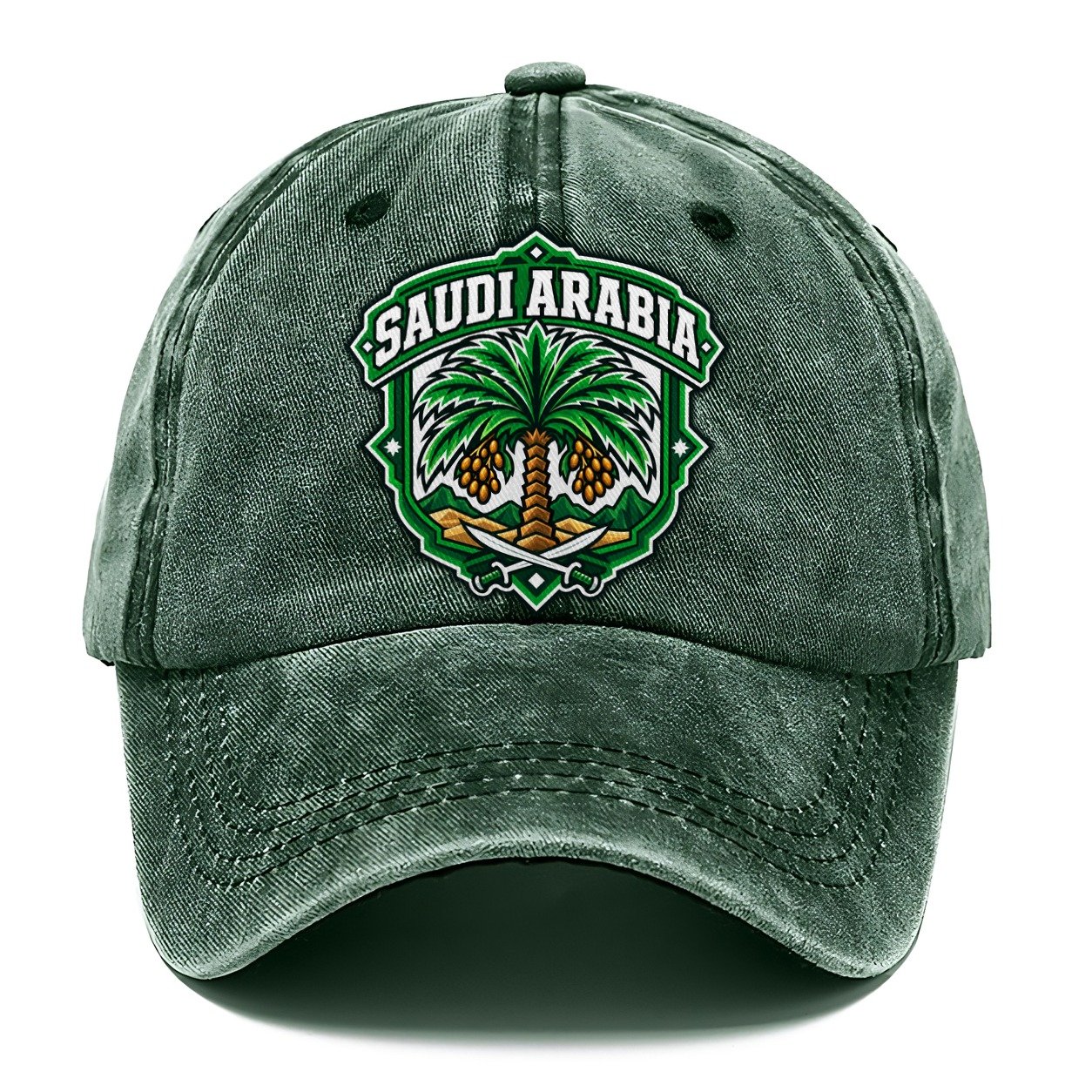 Saudi Arabia Retro Badge Country Logos Classic Cap – Forest Mist