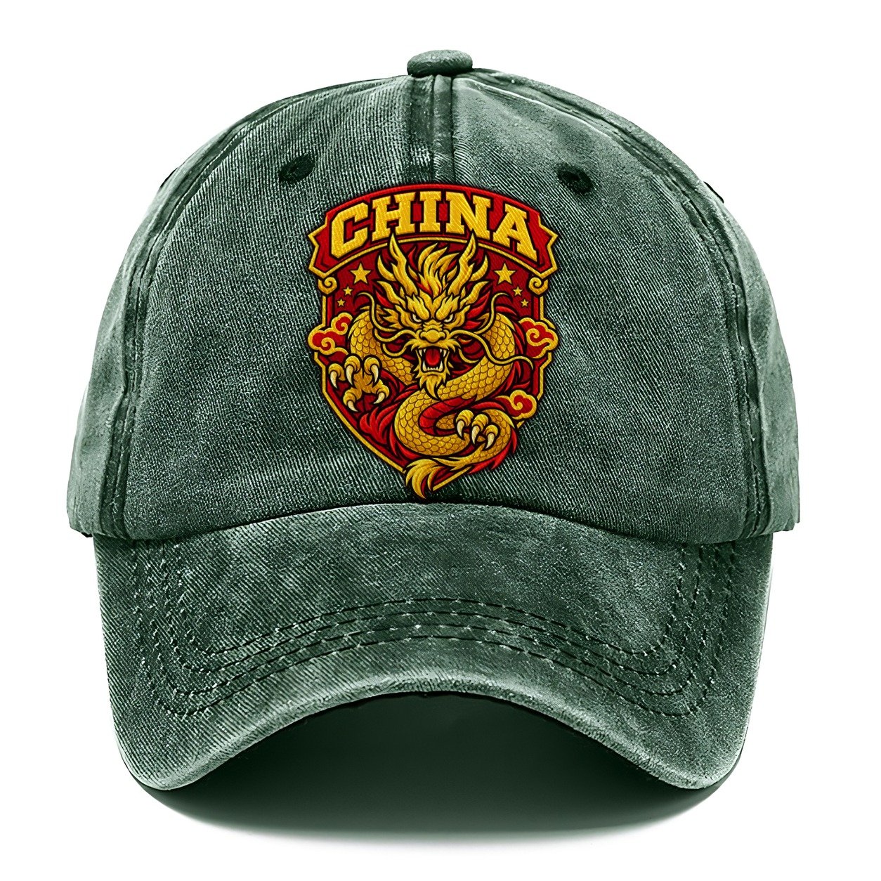 China Retro Badge Country Logos Classic Cap – Forest Mist