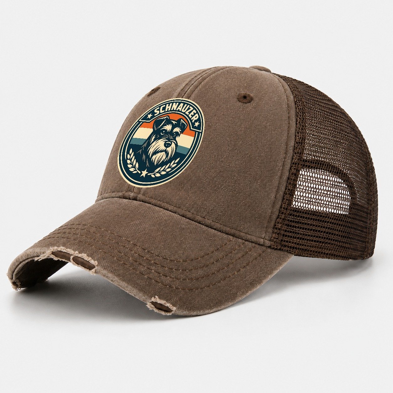 Noble Schnauzer Emblem 00e2f7ecb7d9 1770539386634 Washed Trucker Hat – Coffee