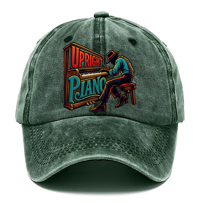 Upright Piano Wordmark Music Instruments Classic Cap – Forest Mist