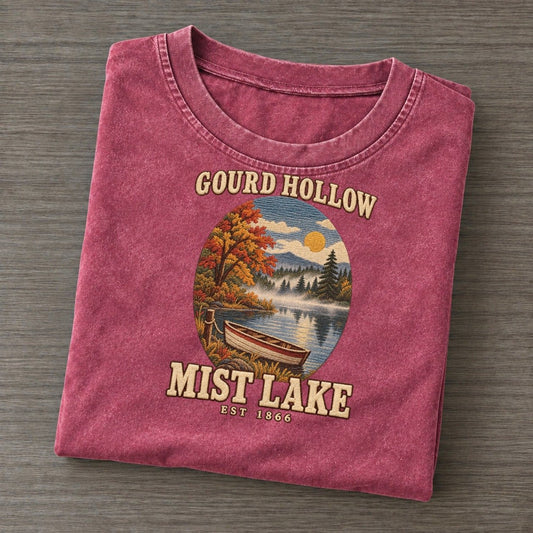 Mist Lake Gourd Hollow Vintage T-shirt – Raspberry