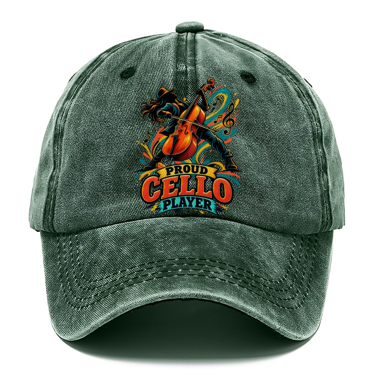Proud Cello Player Music Instruments Classic Cap – Forest Mist