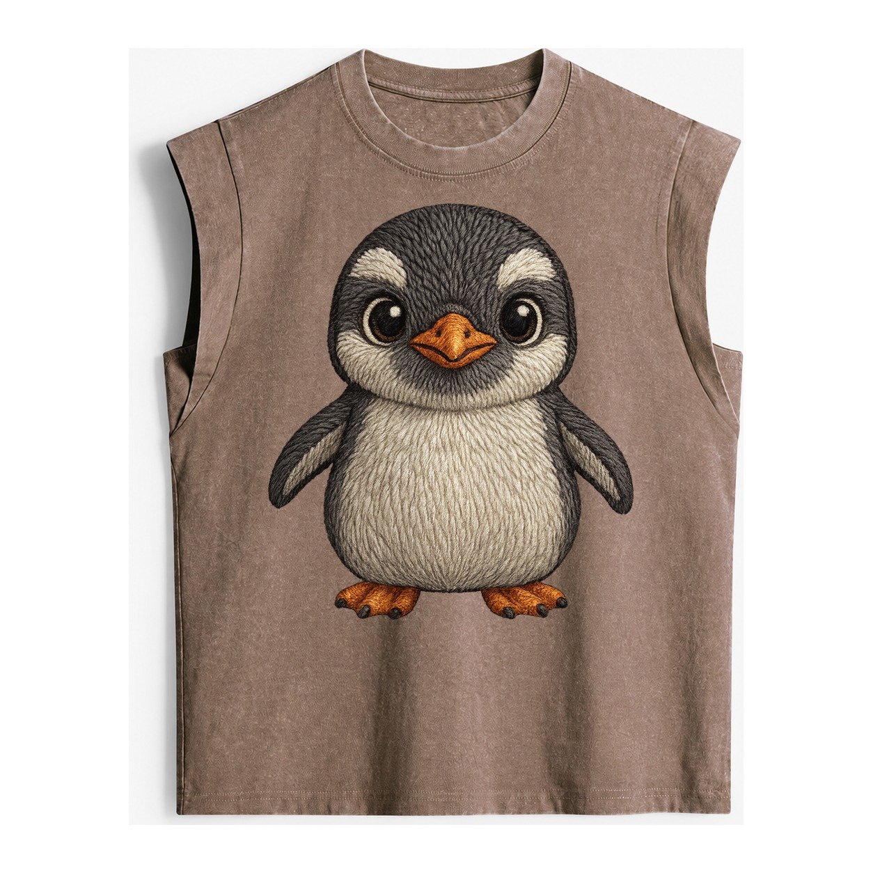 Baby Gentoo Penguin Vintage Washed Tank – Brown