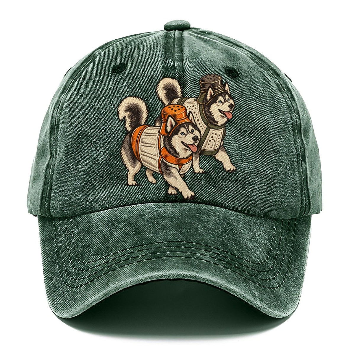 2 Huskys In Halloween Costumes Hdp 17 Parade Lineup Halloween Dog Parade Classic Cap – Forest Mist