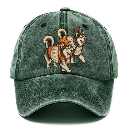 2 Huskys In Halloween Costumes Hdp 17 Parade Lineup Halloween Dog Parade Classic Cap – Forest Mist