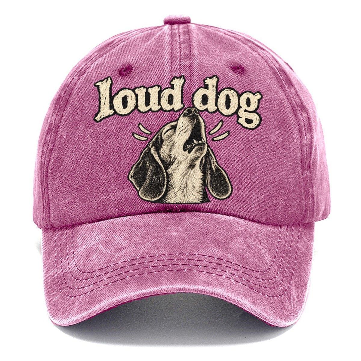 A Howling Beagle Head Tipped Back Bark For Me Classic Cap – Dusty Rose