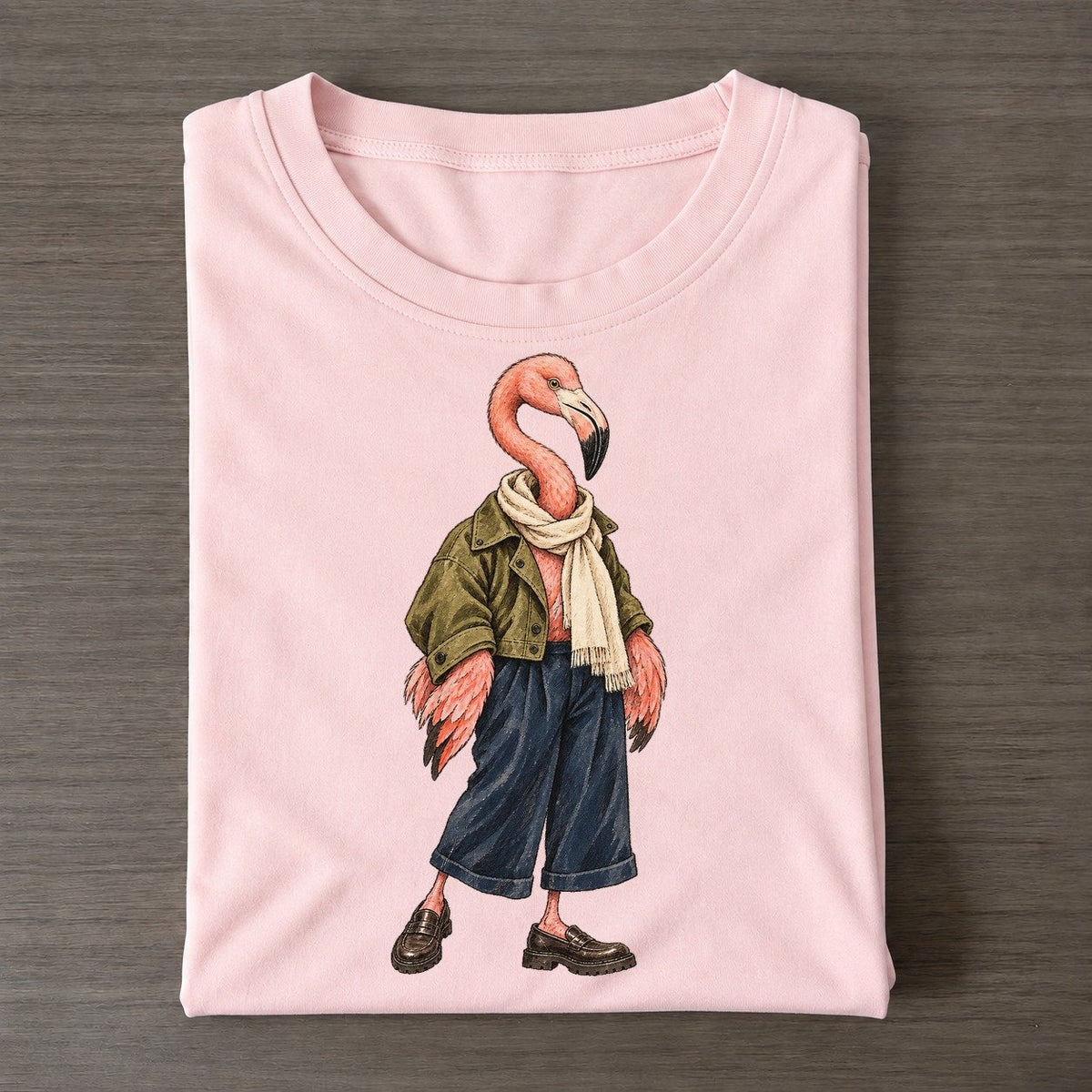 Greater Flamingo Wardrobe Portrait Wild Wardrobe Portraits Classic T-shirt – Pink