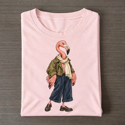 Greater Flamingo Wardrobe Portrait Wild Wardrobe Portraits Classic T-shirt – Pink