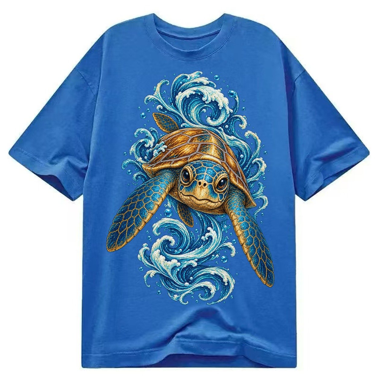 Ornate Sea Turtle Classic T-shirt – Blue