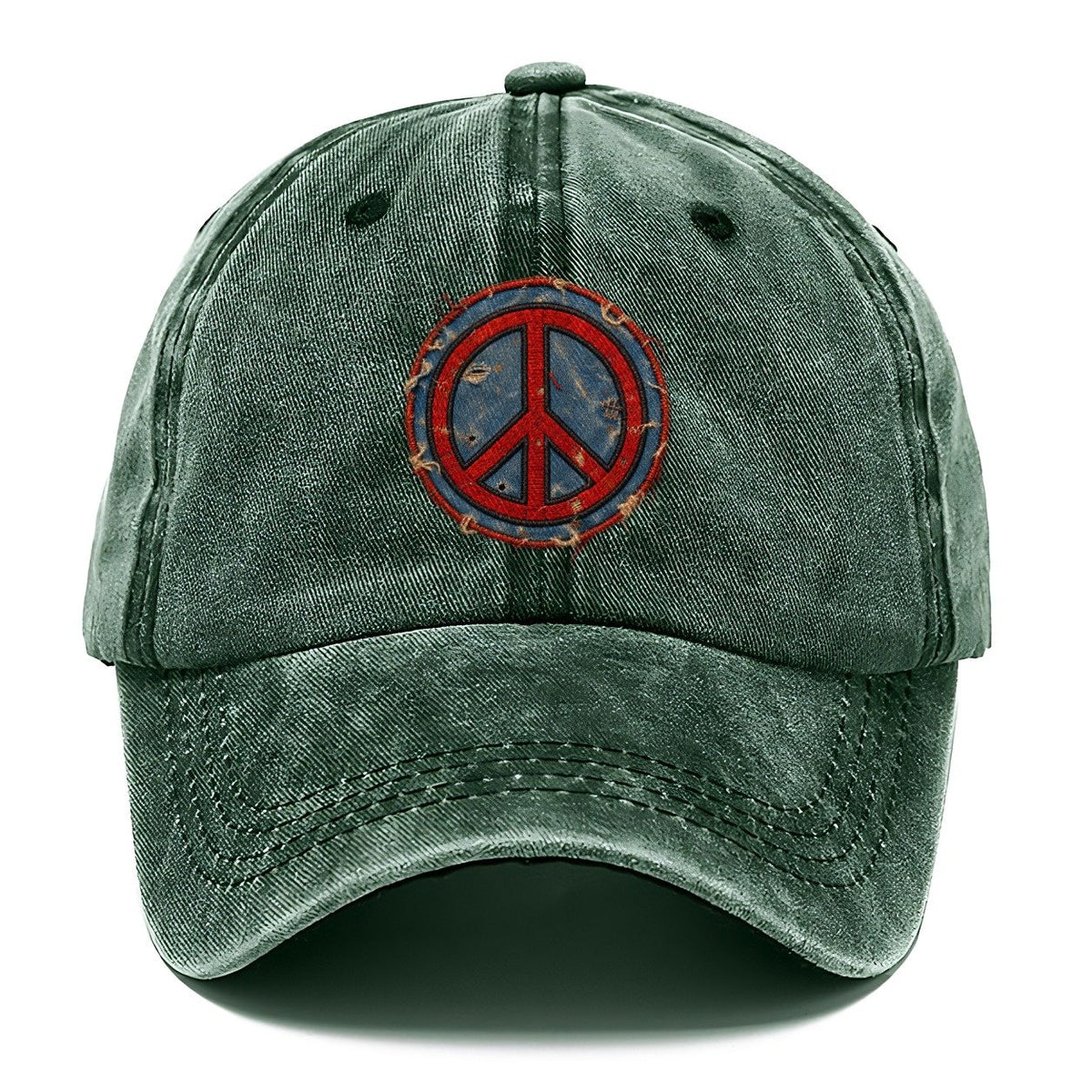 Peace Symbol Worn Icon Classic Cap – Forest Mist