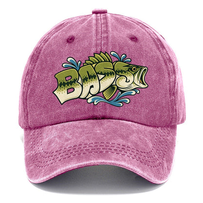 Bass Fish Lettering Classic Cap – Dusty Rose