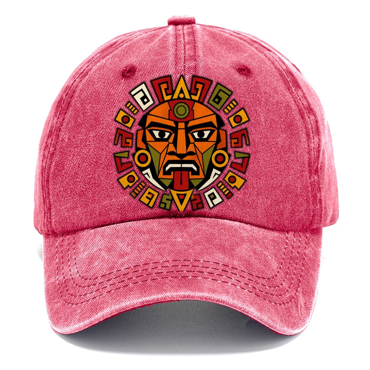 Aztec Sun Stone Fragment Classic Cap – Pomegranate Blush