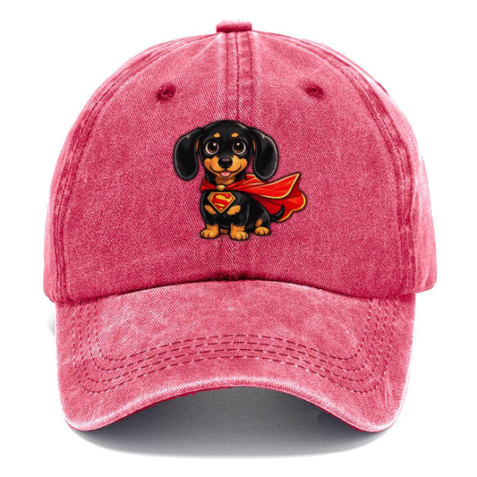 Dachshund Superhero Classic Cap – Pomegranate Blush