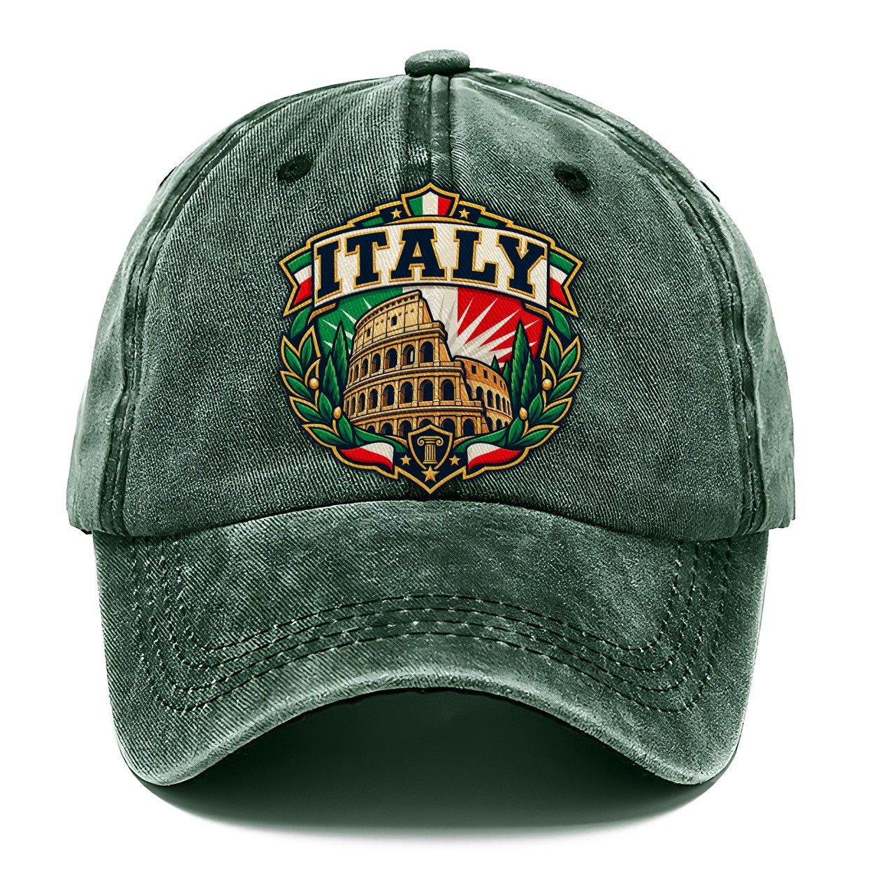 Italy Retro Badge Country Logos Classic Cap – Forest Mist