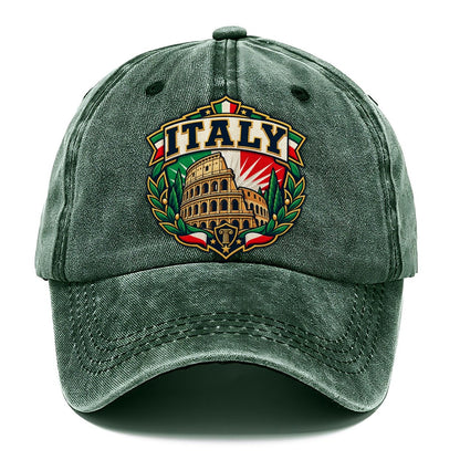 Italy Retro Badge Country Logos Classic Cap – Forest Mist