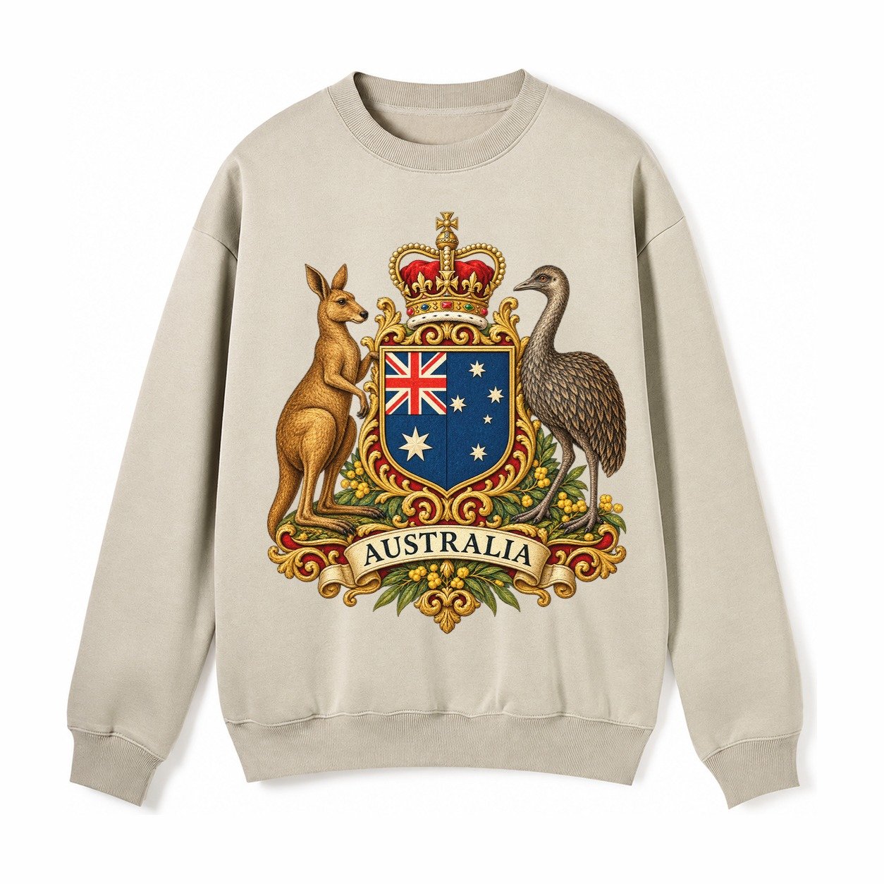 Heritage Coat Badge Fleece Sweatshirt – Light Khaki