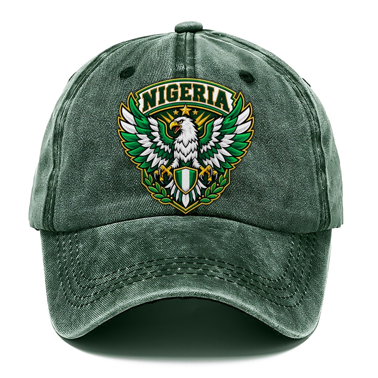 Nigeria Retro Badge Country Logos Classic Cap – Forest Mist