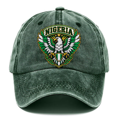 Nigeria Retro Badge Country Logos Classic Cap – Forest Mist