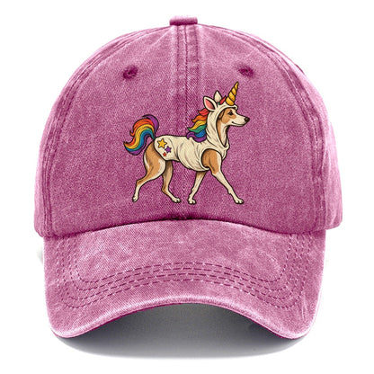 One Whippet In Halloween Costume Unicorn Costume With A Soft Horn And Rainbow Mane Halloween Dog Parade Classic Cap – Dusty Rose