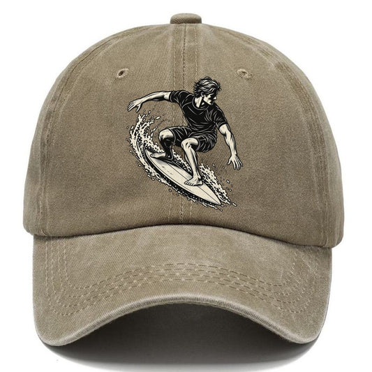 Surfer Carving Cutback Global Sports Ink Figures Classic Cap – Warm Sand