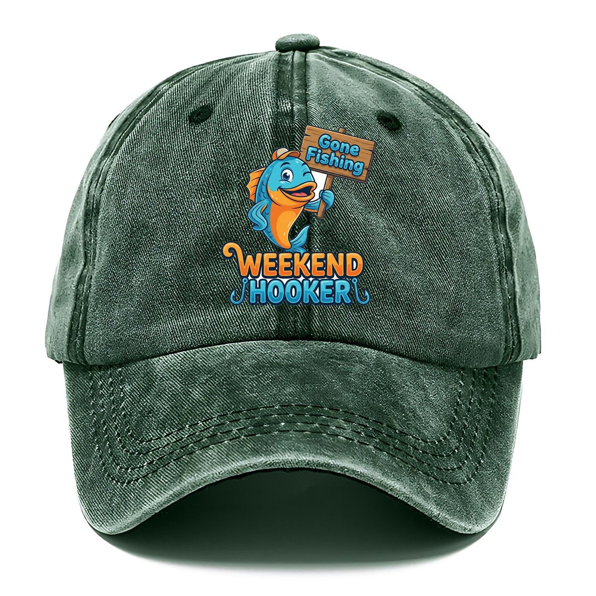 Gone Fishing Weekend Hooker Classic Cap – Forest Mist