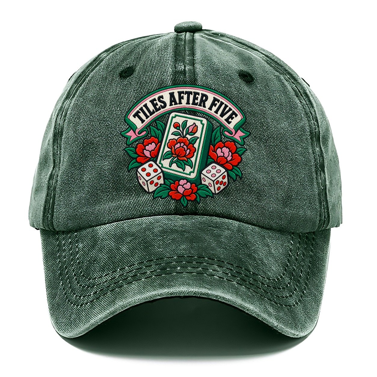 Tiles After Five Mahjong Game Night Classic Cap – Forest Mist