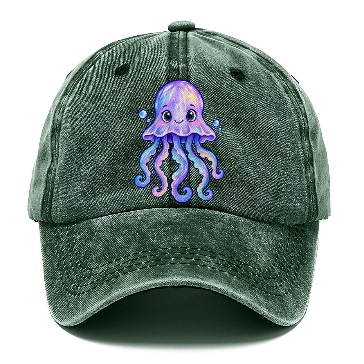 Jellyfish Front Glow Sea Sprite Classic Cap – Forest Mist