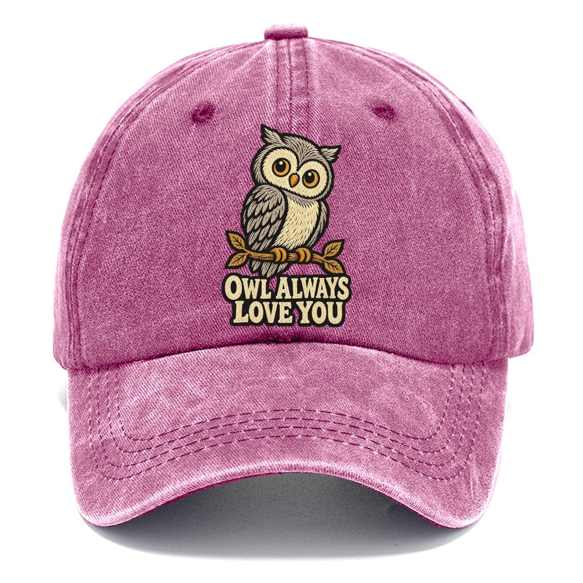 Woodcut Owl Animal Puns Classic Cap – Dusty Rose