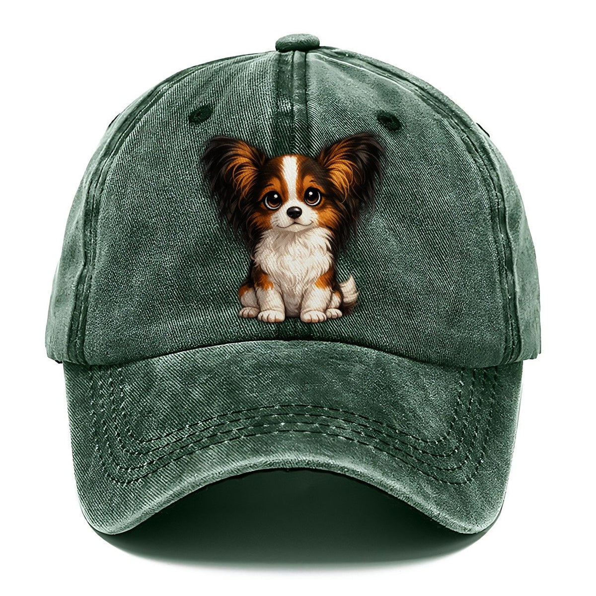 Papillon Sitting Sweetheart Classic Cap – Forest Mist