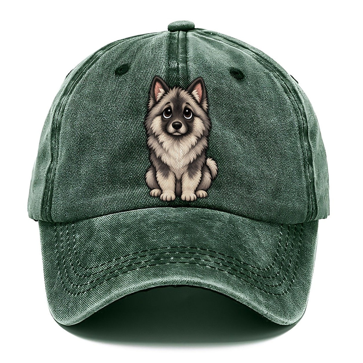 Keeshond Sitting Sweetheart Classic Cap – Forest Mist