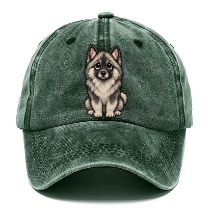 Keeshond Sitting Sweetheart Classic Cap – Forest Mist