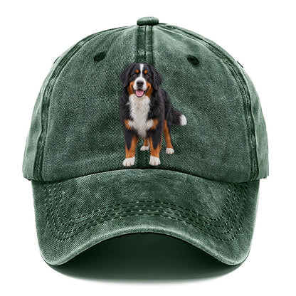 Bernese Mountain Dog Standing Top Breeds Classic Cap – Forest Mist