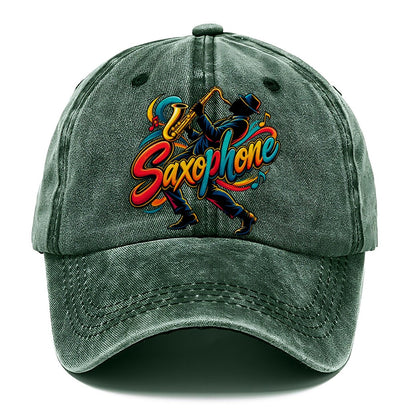 Saxophone Wordmark Music Instruments Classic Cap – Forest Mist