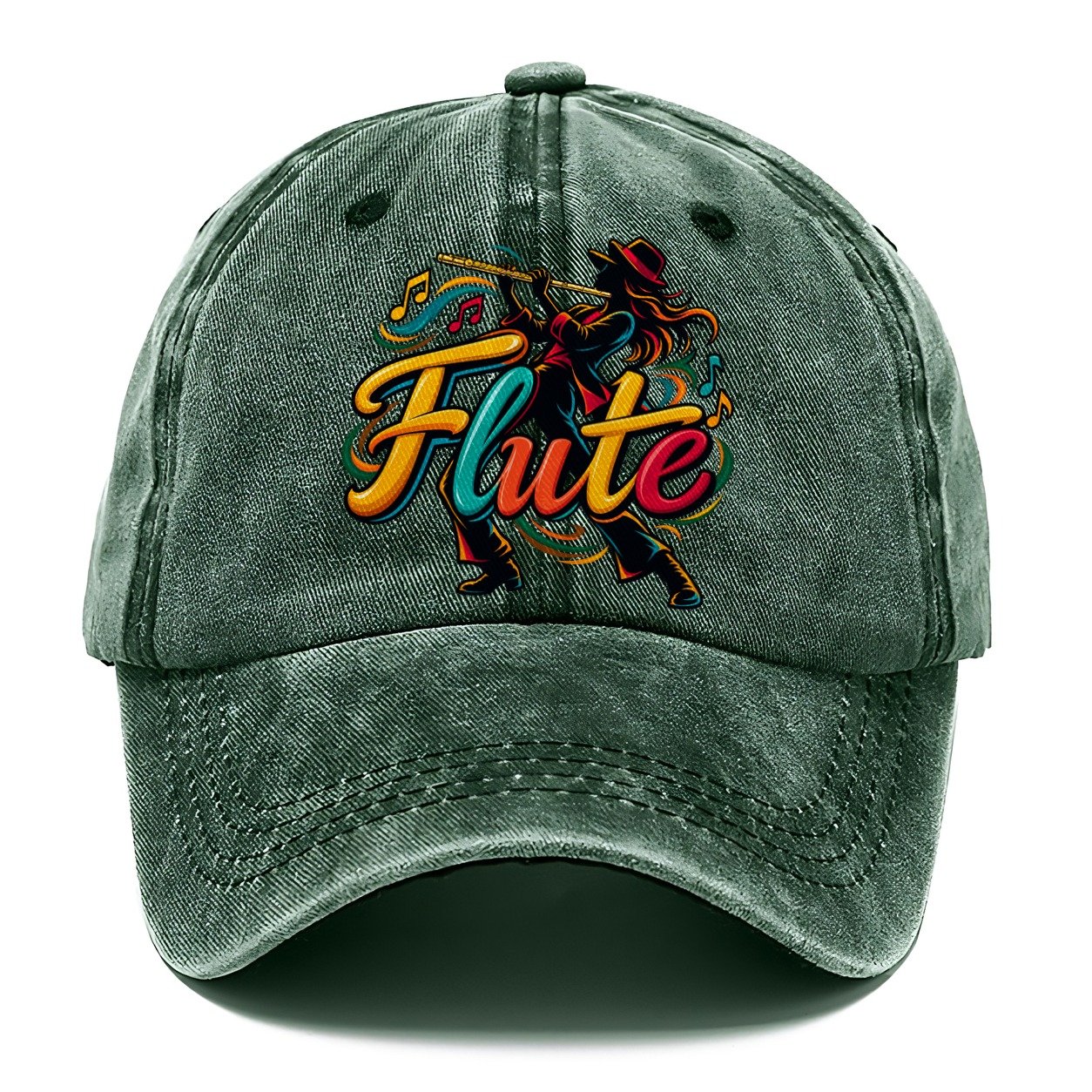 Flute Wordmark Music Instruments Classic Cap – Forest Mist