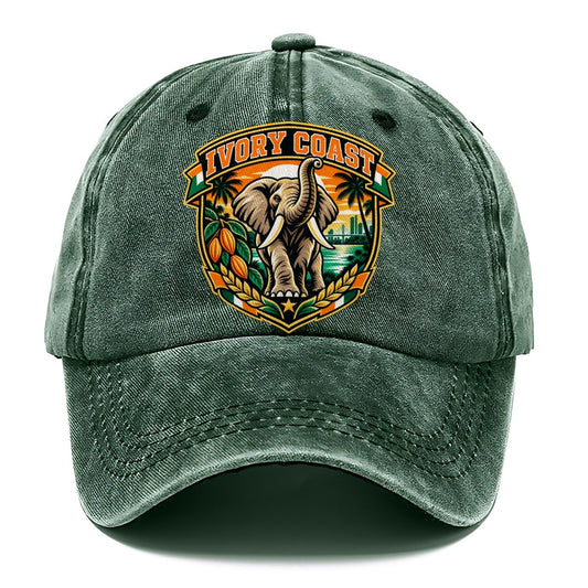 Ivory Coast Retro Badge Country Logos Classic Cap – Forest Mist