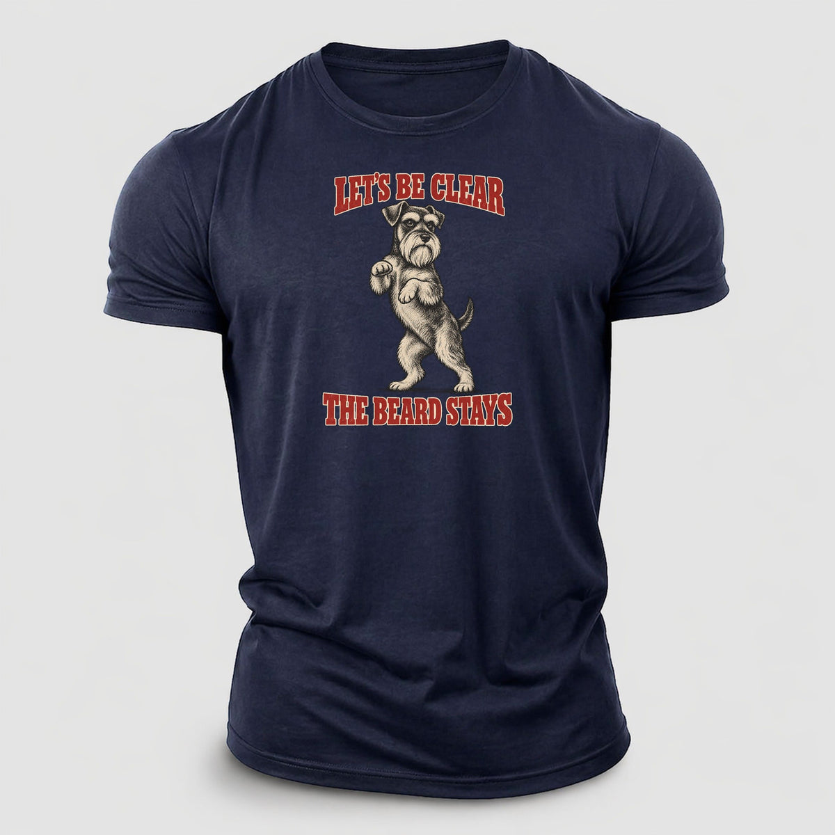 Miniature Schnauzer Dog Declarations Cotton T-Shirt – Navy