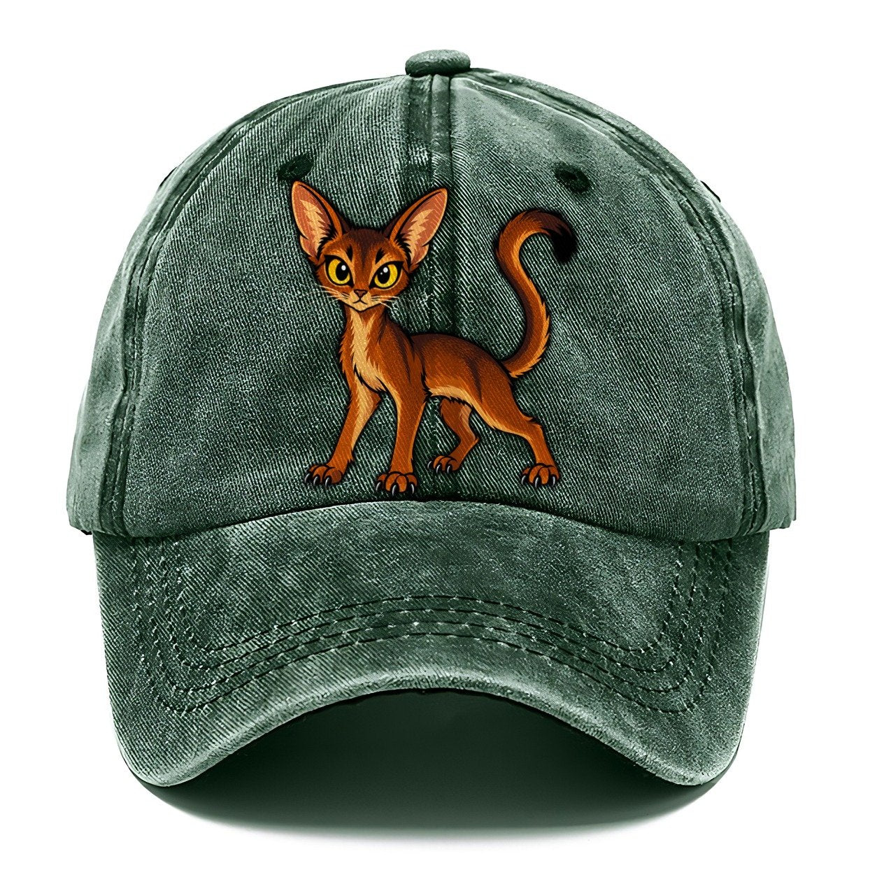 Abyssinian Alert Peeking Cats Classic Cap – Forest Mist