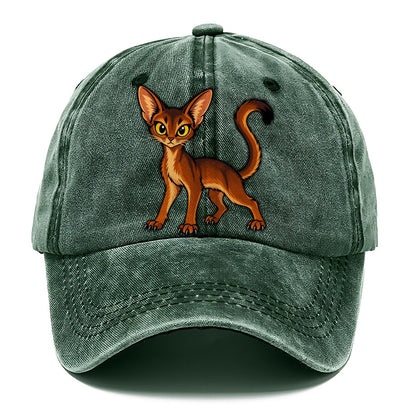 Abyssinian Alert Peeking Cats Classic Cap – Forest Mist