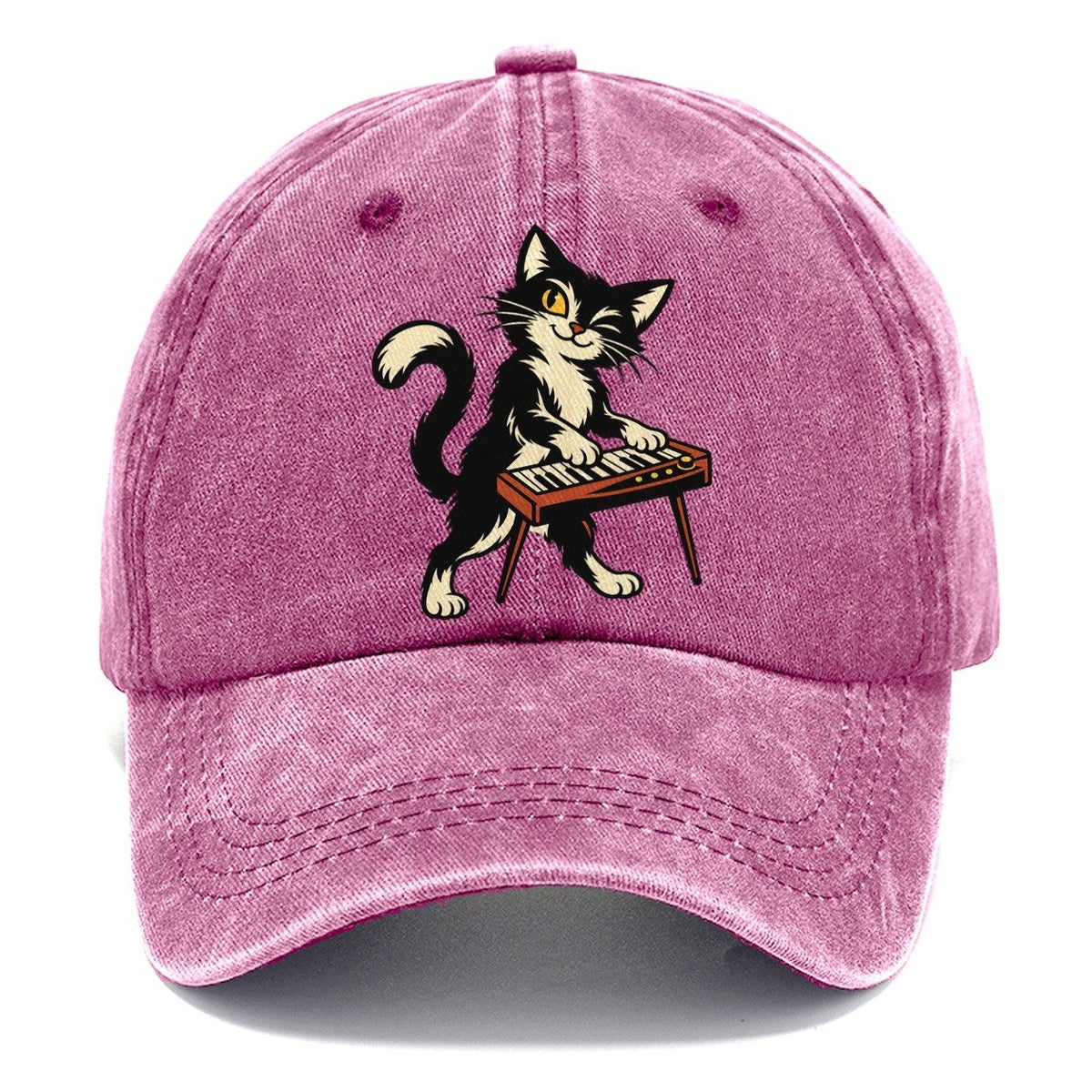 Black Cat Night Pianist Sundown Familiars Classic Cap – Dusty Rose