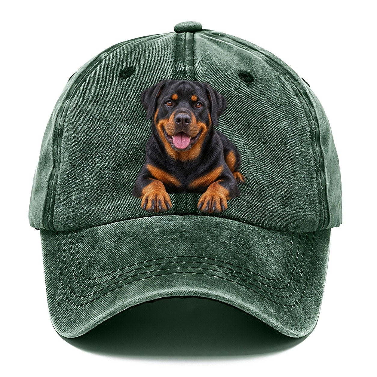 Rottweiler Lying Down Top Breeds Classic Cap – Forest Mist