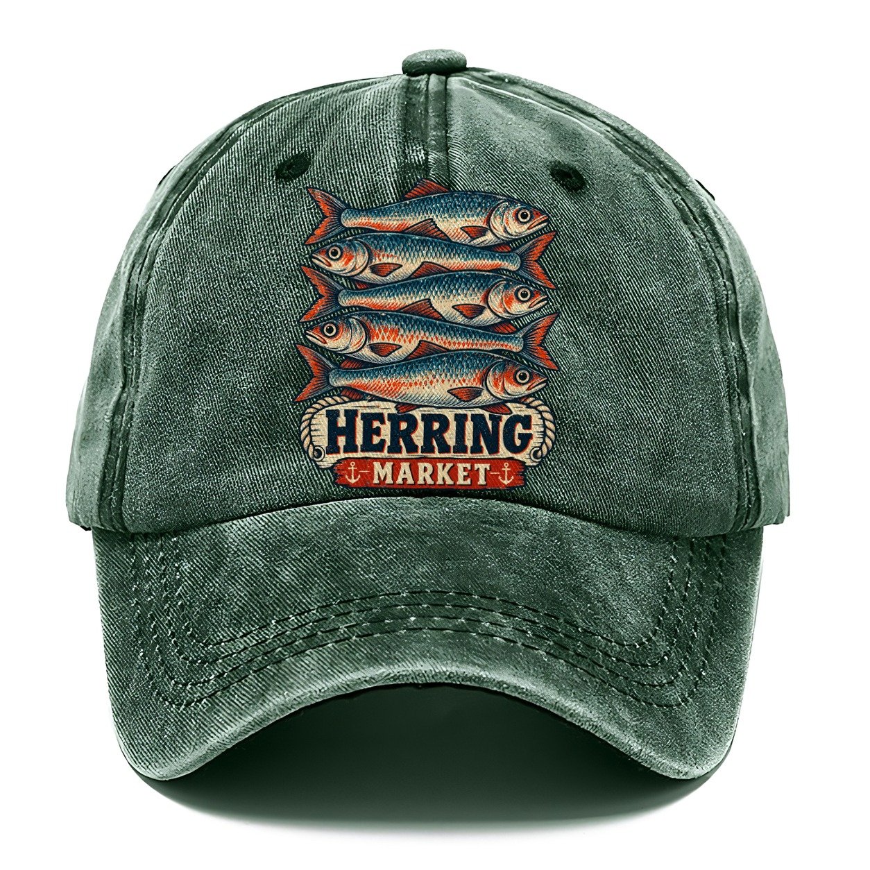 Herring Market Stack Fishing Club Classic Cap – Forest Mist