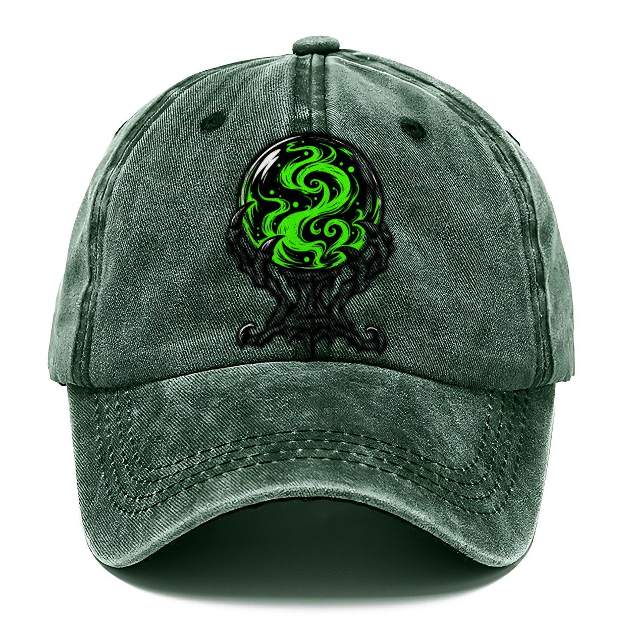 Crystal Ball On A Claw Stand Witch Magic Classic Cap – Forest Mist