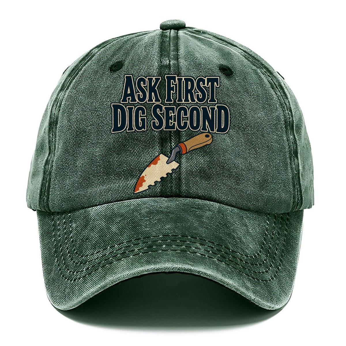Ask First Dig Second Treasure Hunting Classic Cap – Forest Mist