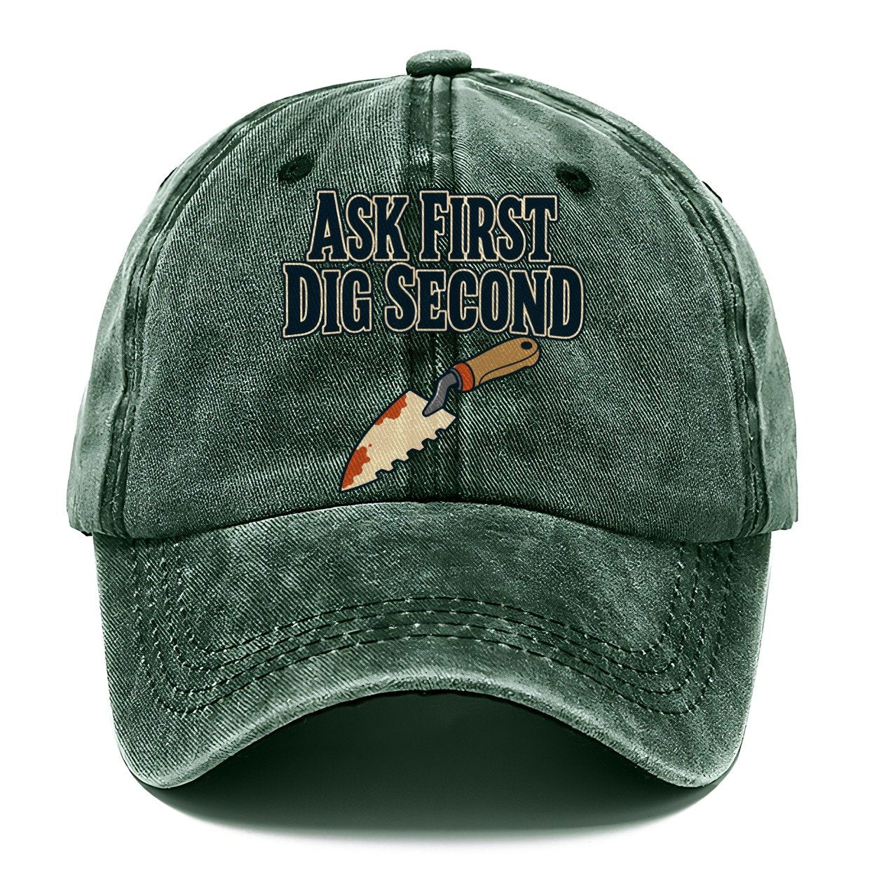 Ask First Dig Second Treasure Hunting Classic Cap – Forest Mist
