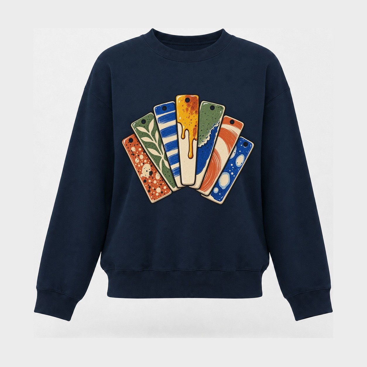 Glaze Test Fan Clay Color Makers Women's Crewneck Sweatshirt – Navy