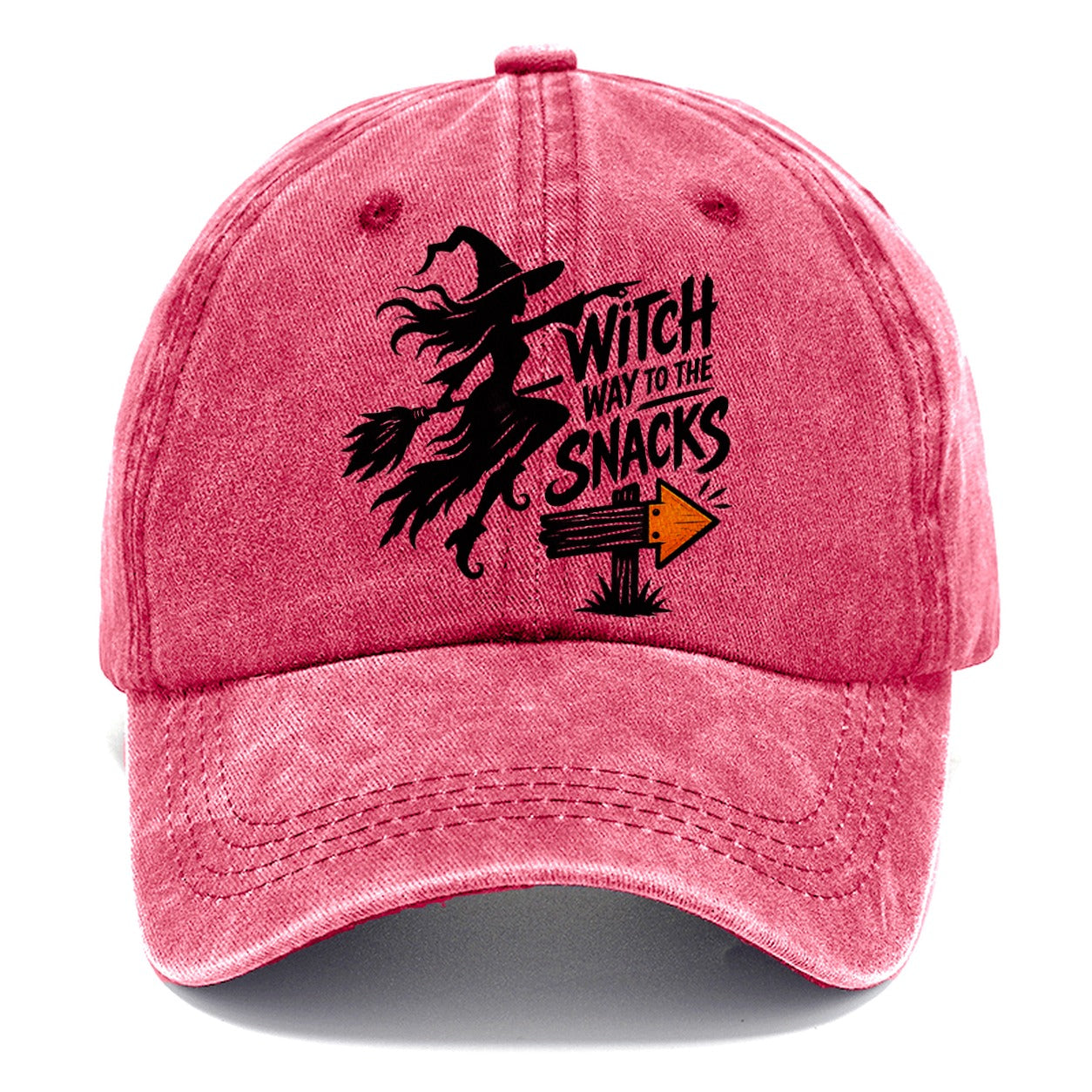 Witch Way To The Snacks Slogan Witch Magic Classic Cap – Pomegranate Blush